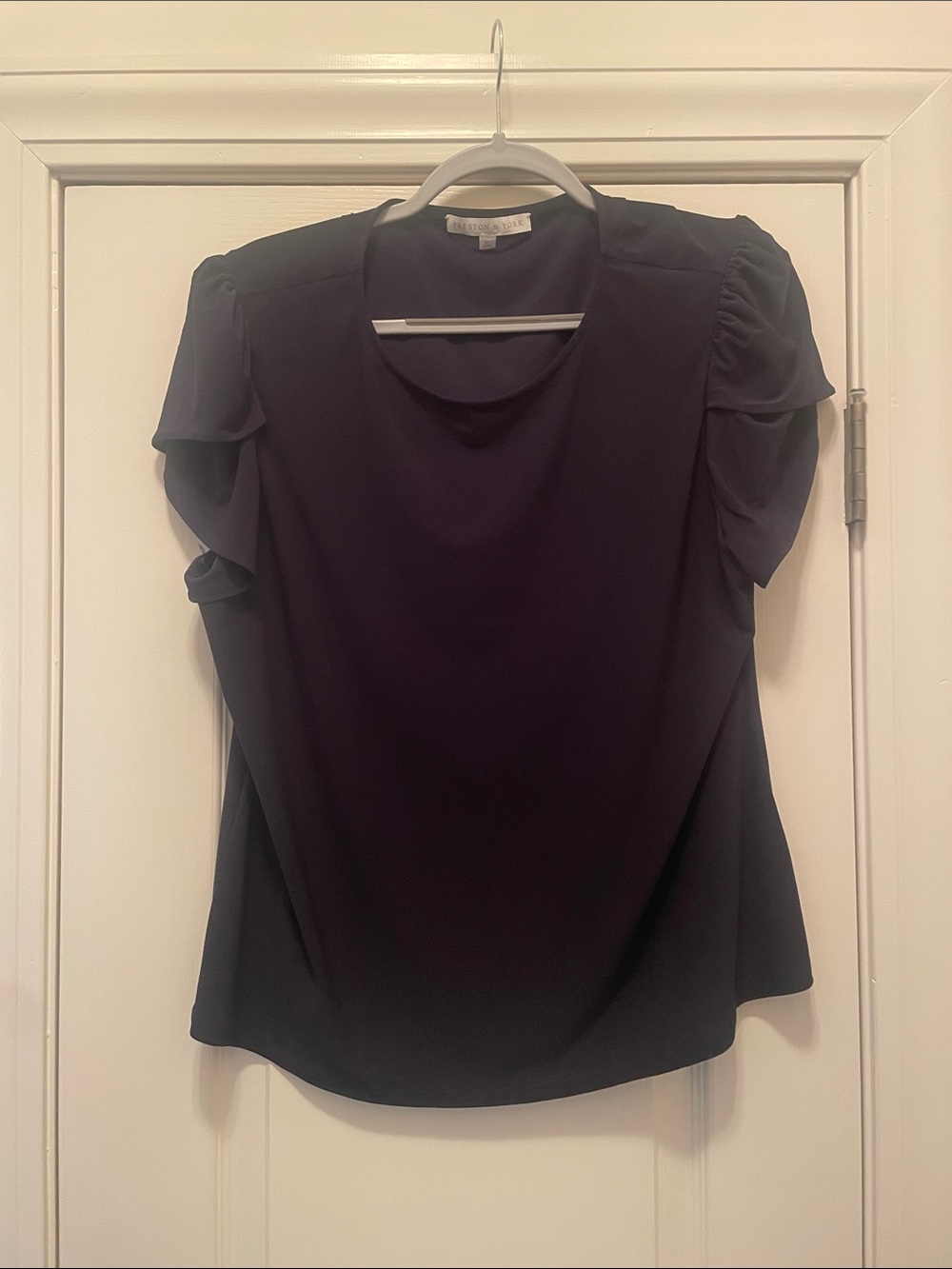 Preston & York Black Ruffle Sleeve Blouse